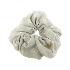 Scrunchie Louis Vuitton in denim jacquard Monogram Beige Crudo