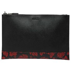 Borsa Clutch Fiore Prada 2NH001 Nero Rosso
