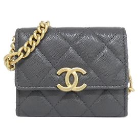 Chanel AP2335 Clutch Cinza e Bolsa de Ombro Marrom
