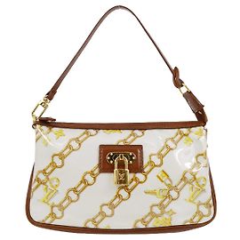 Pochette PVC surimprimée en soie Louis Vuitton Charms Marron