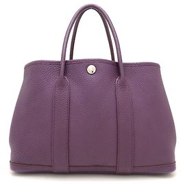 Bolsa Hermès Garden Party TPM X Stamp 2016 Roxo escuro