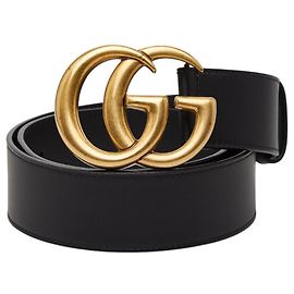Cinturón Double G GG Marmont de Gucci Negro