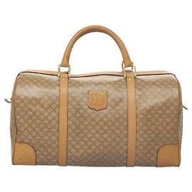 Céline Borsa Boston Macadam Vintage Celine in tela e pelle Marrone