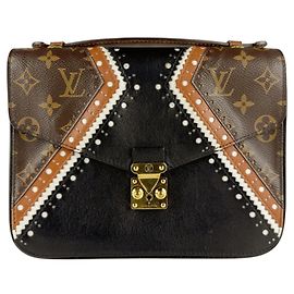 Borsa a Spalla Pochette Metis MM Monogramma Louis Vuitton Marrone Nero Monogramma