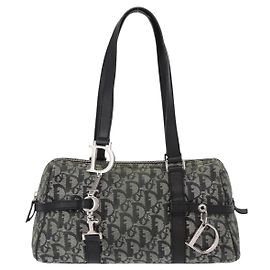 Christian Dior Vintage Trotter Zip Diorissimo Canvas Medium Noir