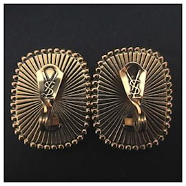 BOUCLES D'OREILLES CLIPS VINTAGE CRISTAL BLEU ACIER SIGNÉ PIERRE CARDIN ? # A3