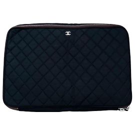 Custodia per laptop/file in nylon trapuntato nero Chanel - 2012 Nero