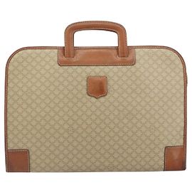 Céline Celine Vintage Macadam Canvas Beige