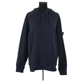 Stone Island Sweatshirt en coton bleu Bleu