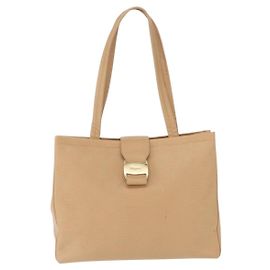 Salvatore Ferragamo Vala tote Leather Beige
