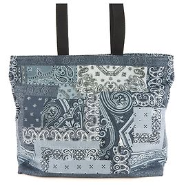 Bolso tote de algodón azul Etro Azul