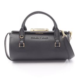 Sac à main en cuir Saffiano Prada Noir
