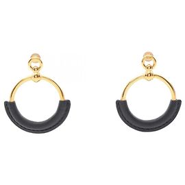 Orecchini Grand Loop Hermès Nero D'oro