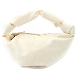 Bolso de mano de doble nudo Bottega Veneta en nailon, blanco Blanco