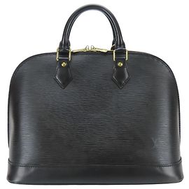Sac à main Louis Vuitton Alma en cuir Epi noir Noir