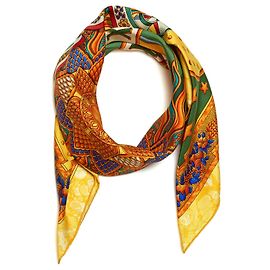 Bufanda Cuadrada Hermès 90 Carpe Diem 1994 Joachim Metz de Seda Twill Hermes Multicolor