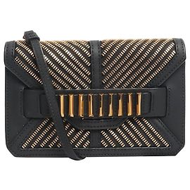 MCM Bolsa transversal preta com detalhes em zíper Preto