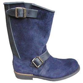 Autre Marque Primeboots Biker Boots Dark Blue Nubuck Dark blue