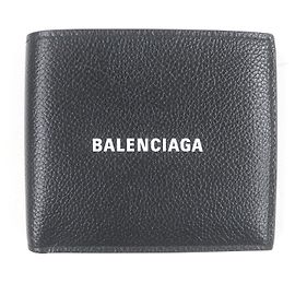 Balenciaga Leather Bifold Wallet Black