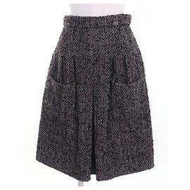 Chanel Tweed Wool Skirt Black