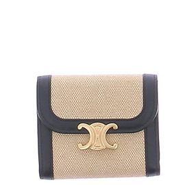 Céline Porte carte tissu et cuir Black