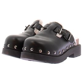 Dior Zoccoli in pelle foderati Nero