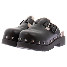 Dior Gefütterte Lederclogs Schwarz