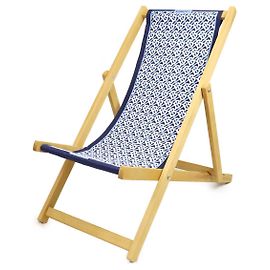 Sedia pieghevole in cotone con monogramma Burberry Blu