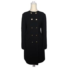 Schwarzer Mantel von Dolce & Gabbana mit Goldenen Knöpfen Schwarz