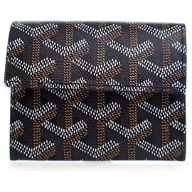 Goyard Black Goyardine Marigny Wallet Black
