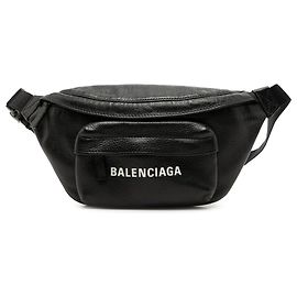 Balenciaga Black Leather Everyday Belt Bag Black