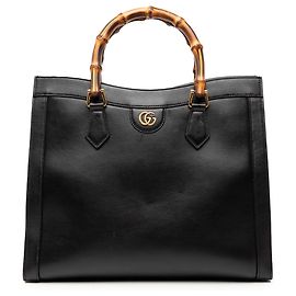Gucci Borsa Diana in pelle di vitello Bamboo nera Large Nero