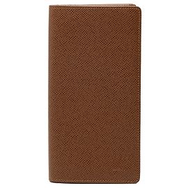 Carteira Longa Bifold Brazza em Taiga Marrom Louis Vuitton Marrom