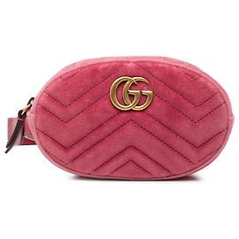 Gucci Pink GG Marmont Matelassé Velours Gürteltasche Pink