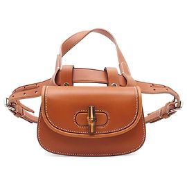 Gucci Braune Mini-Leder Bamboo 1947 Gürteltasche Braun