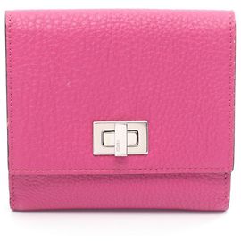 Billetera bi-fold Fendi Peekaboo en cuero rosa Rosa