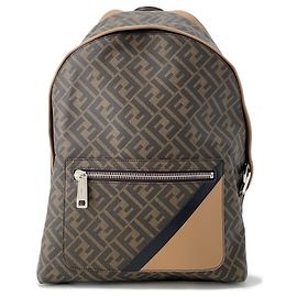 Fendi Zucca Chiodo Diagonal Backpack Brown