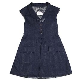 Vestido sem mangas Chanel em tweed azul marinho Azul marinho