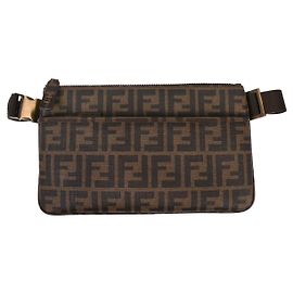 Fendi Vintage Front Pocket Waist Bag Zucca Canvas Medium Brown