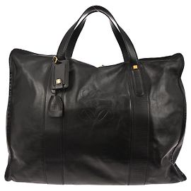 Loewe Amazona Reisetasche aus Leder groß Schwarz