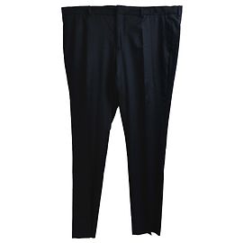 Pantaloni dritti Burberry in lana blu navy Blu Blu navy