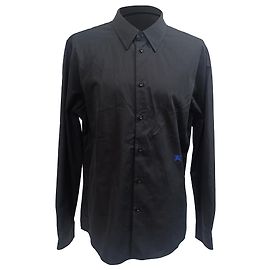 Camisa de algodón negro bordada EKD de Burberry Negro