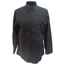 Camisa de algodón negro bordada EKD de Burberry Negro