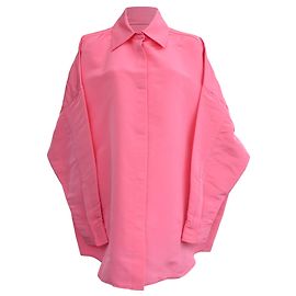 Camisa Over de Faille em Algodão Rosa da Valentino Garavani Marrom Rosa