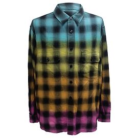 Céline Camicia in flanella a quadri tie-dye Celine in cotone multicolore Multicolore