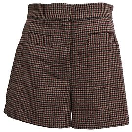 Sandro Houndstooth Shorts in Multicolor Wool Multiple colors