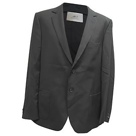 Autre Marque Mr, P. Single-Breasted Blazer with Pockets in Black Wool Black