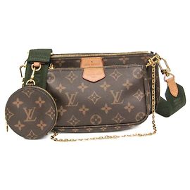 Louis Vuitton Monogram Multi Pochette Accessoires Women's Pouch,Shoulder Bag Khaki,Monogram Green