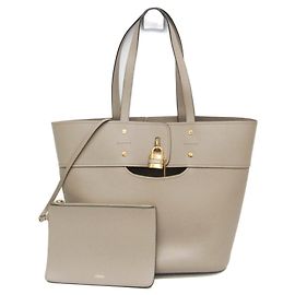 Chloé Mylo Damen Leder Tote Bag grau Braun