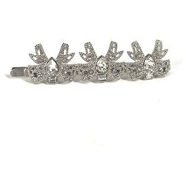 Fermaglio per capelli Miu Miu con nastro e strass - Metallo Argento per donne Argento